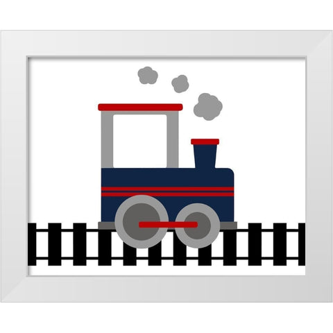 Train Tracks White Modern Wood Framed Art Print by Robinson, Tamara