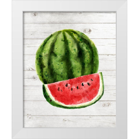 Watermelon White Modern Wood Framed Art Print by Robinson, Tamara