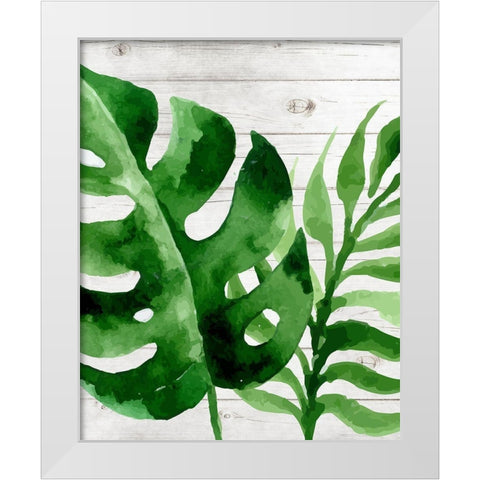 Banana Leaf III White Modern Wood Framed Art Print by Robinson, Tamara