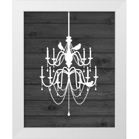 Chandelier Bird I White Modern Wood Framed Art Print by Robinson, Tamara