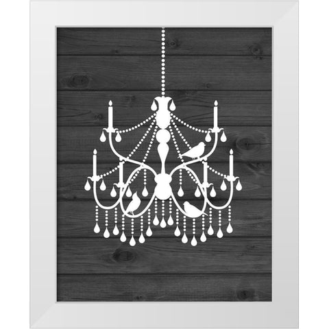 Chandelier Bird II White Modern Wood Framed Art Print by Robinson, Tamara