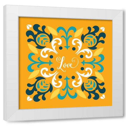 Love White Modern Wood Framed Art Print by Robinson, Tamara