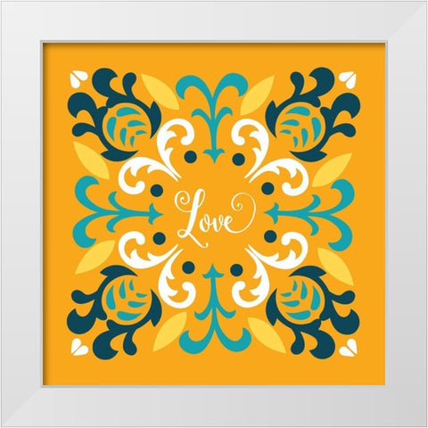 Love White Modern Wood Framed Art Print by Robinson, Tamara