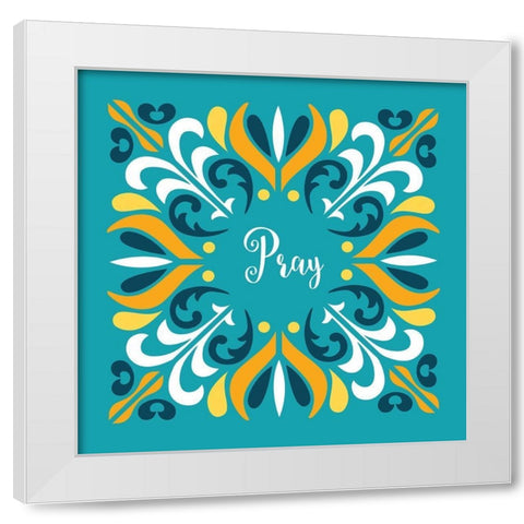 Pray White Modern Wood Framed Art Print by Robinson, Tamara