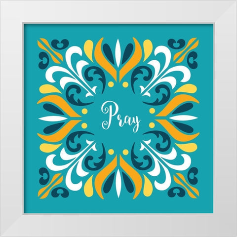Pray White Modern Wood Framed Art Print by Robinson, Tamara