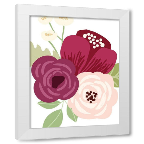 Floral Bouquet I White Modern Wood Framed Art Print by Robinson, Tamara