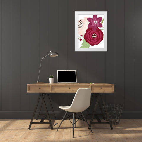 Floral Bouquet II White Modern Wood Framed Art Print by Robinson, Tamara