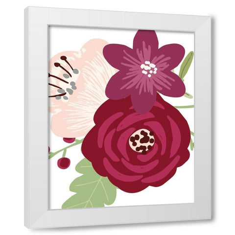 Floral Bouquet II White Modern Wood Framed Art Print by Robinson, Tamara