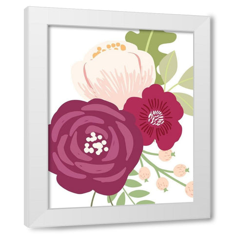 Floral Bouquet III White Modern Wood Framed Art Print by Robinson, Tamara