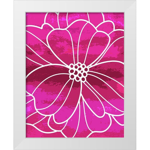 Flower Outline I White Modern Wood Framed Art Print by Robinson, Tamara