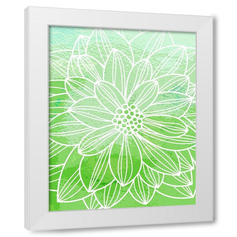 Flower Outline III White Modern Wood Framed Art Print by Robinson, Tamara