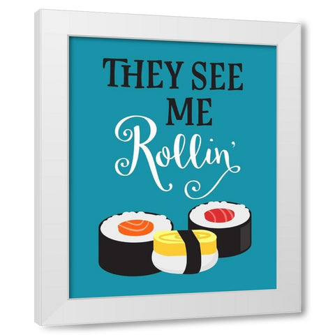 They See Me Rollin White Modern Wood Framed Art Print by Robinson, Tamara