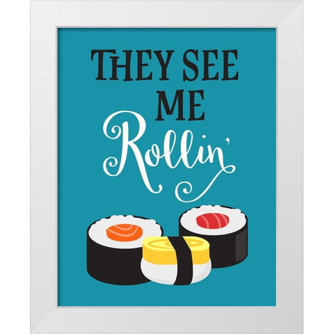 They See Me Rollin White Modern Wood Framed Art Print by Robinson, Tamara