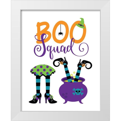 Boo Squad White Modern Wood Framed Art Print by Robinson, Tamara