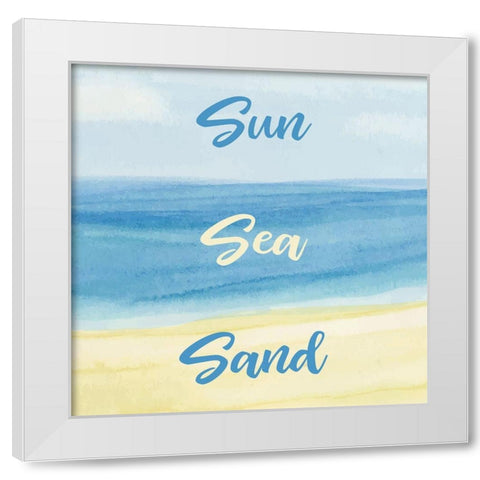 Sun Sea Sad White Modern Wood Framed Art Print by Robinson, Tamara