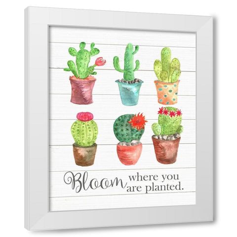 Bloom Where You Are Planted White Modern Wood Framed Art Print by Robinson, Tamara