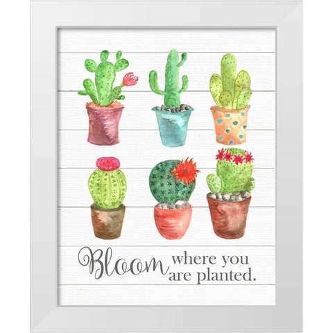Bloom Where You Are Planted White Modern Wood Framed Art Print by Robinson, Tamara