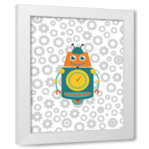Robot IV White Modern Wood Framed Art Print by Robinson, Tamara