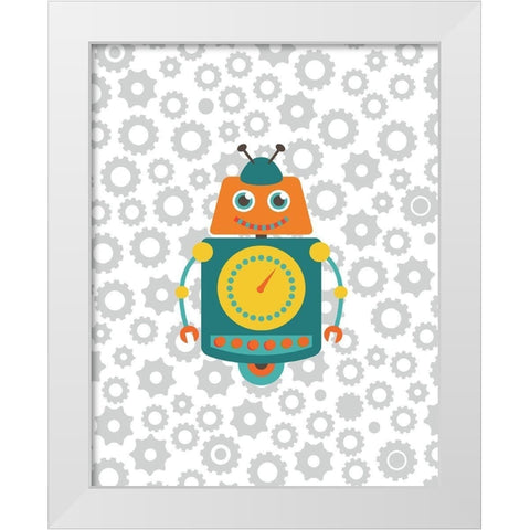 Robot IV White Modern Wood Framed Art Print by Robinson, Tamara