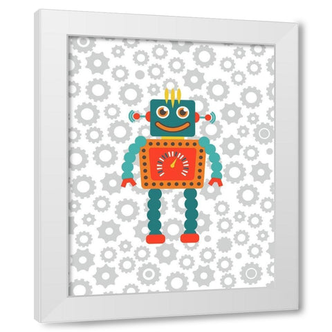 Robot VI White Modern Wood Framed Art Print by Robinson, Tamara