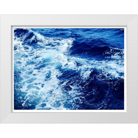 Ocean Waves White Modern Wood Framed Art Print by Robinson, Tamara