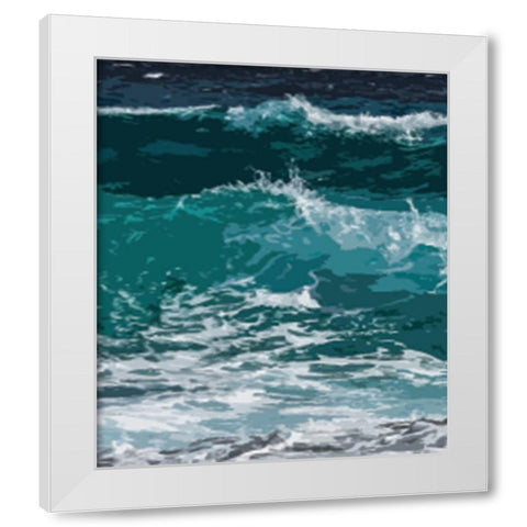 Ocean Waves I White Modern Wood Framed Art Print by Robinson, Tamara