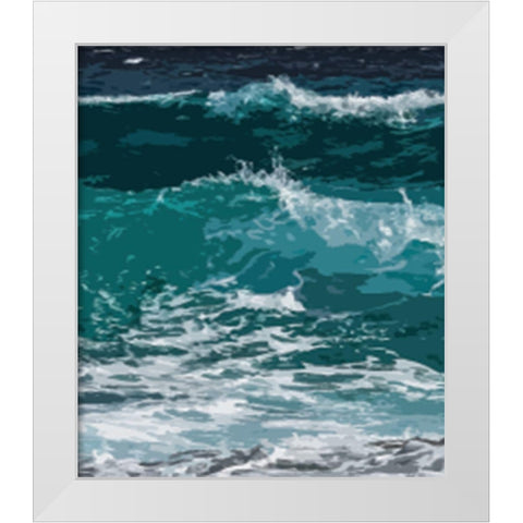 Ocean Waves I White Modern Wood Framed Art Print by Robinson, Tamara