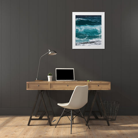 Ocean Waves II White Modern Wood Framed Art Print by Robinson, Tamara