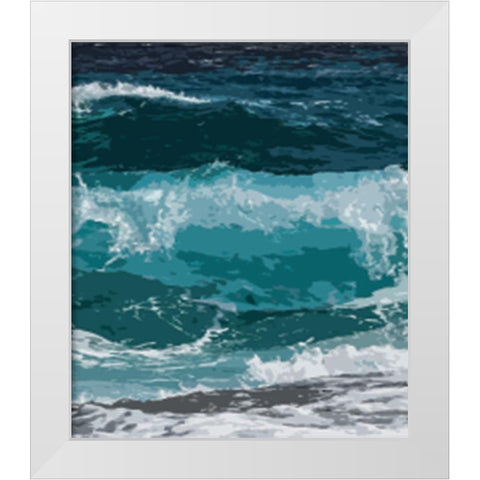 Ocean Waves II White Modern Wood Framed Art Print by Robinson, Tamara