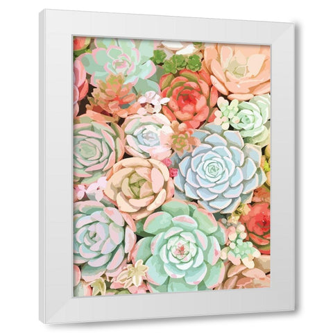 Succulent White Modern Wood Framed Art Print by Robinson, Tamara