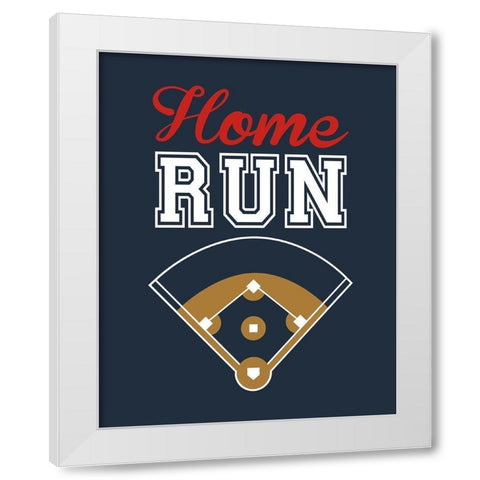 Home Run White Modern Wood Framed Art Print by Robinson, Tamara