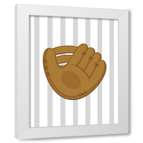 Glove Stripes White Modern Wood Framed Art Print by Robinson, Tamara