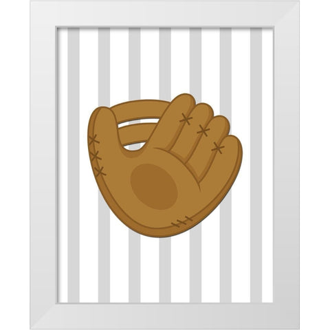 Glove Stripes White Modern Wood Framed Art Print by Robinson, Tamara