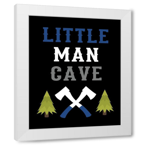 Little Man Cave White Modern Wood Framed Art Print by Robinson, Tamara