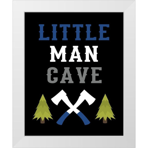 Little Man Cave White Modern Wood Framed Art Print by Robinson, Tamara