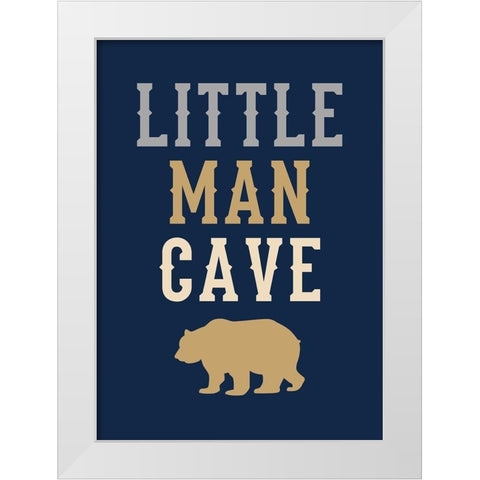 Little Man Cave White Modern Wood Framed Art Print by Robinson, Tamara