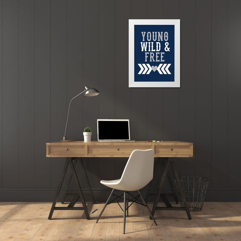 Young, Wild and Free White Modern Wood Framed Art Print by Robinson, Tamara