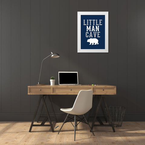 Little Man Cave White Modern Wood Framed Art Print by Robinson, Tamara
