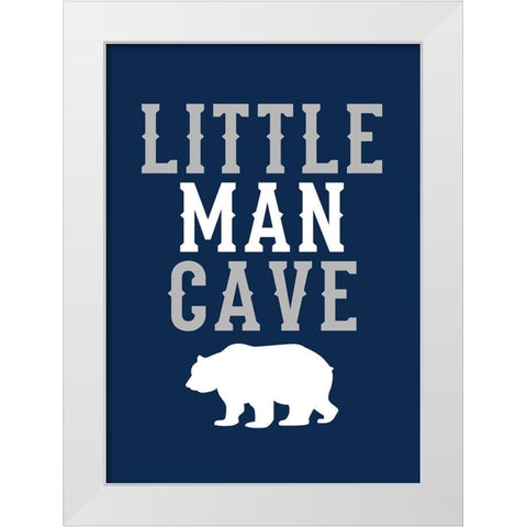 Little Man Cave White Modern Wood Framed Art Print by Robinson, Tamara