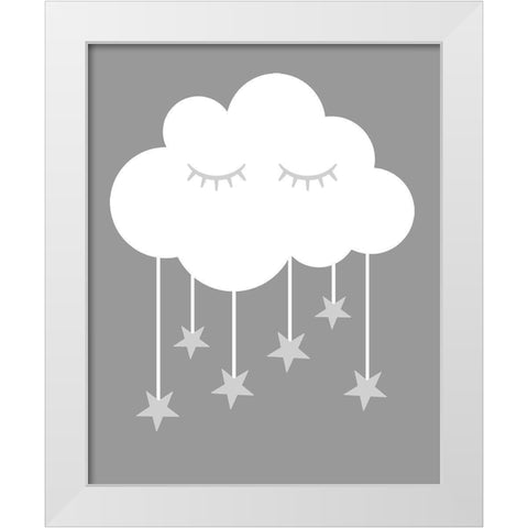 Cloud Stars White Modern Wood Framed Art Print by Robinson, Tamara