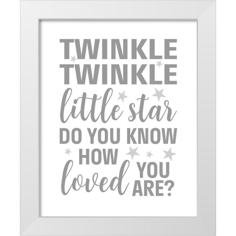 Twinkle Twinkle White Modern Wood Framed Art Print by Robinson, Tamara