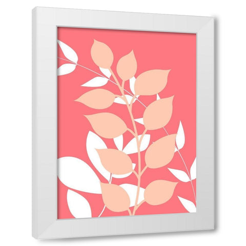 Coral Foliage III White Modern Wood Framed Art Print by Robinson, Tamara