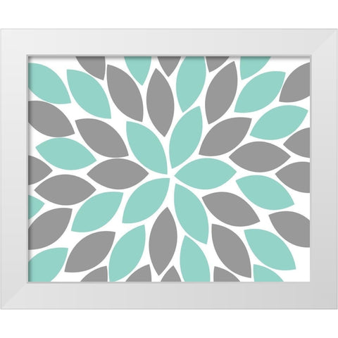 Teal Foliage Floral II White Modern Wood Framed Art Print by Robinson, Tamara