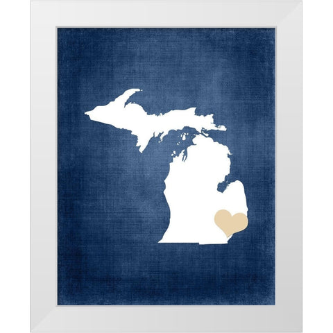 Michigan White Modern Wood Framed Art Print by Robinson, Tamara