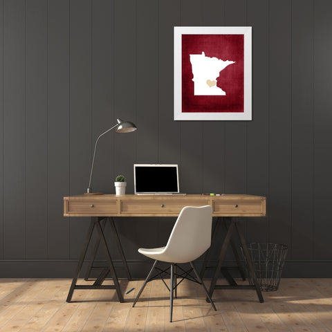 Minnesota White Modern Wood Framed Art Print by Robinson, Tamara