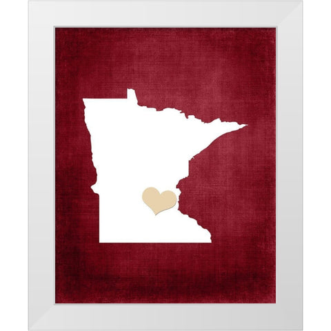 Minnesota White Modern Wood Framed Art Print by Robinson, Tamara