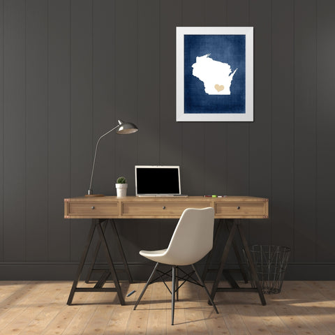 Wisconsin White Modern Wood Framed Art Print by Robinson, Tamara