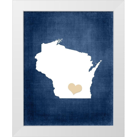 Wisconsin White Modern Wood Framed Art Print by Robinson, Tamara