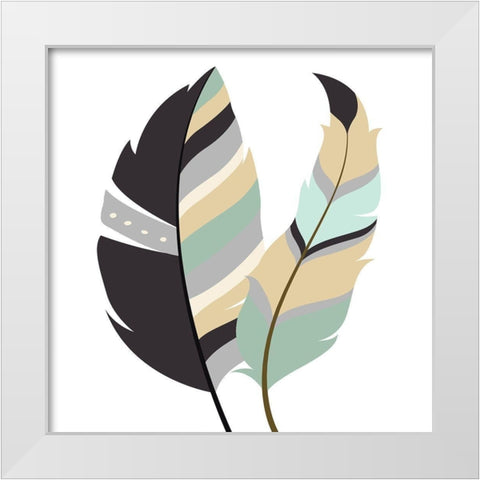 Feather I White Modern Wood Framed Art Print by Robinson, Tamara