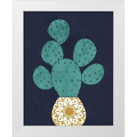 Cactus II White Modern Wood Framed Art Print by Robinson, Tamara
